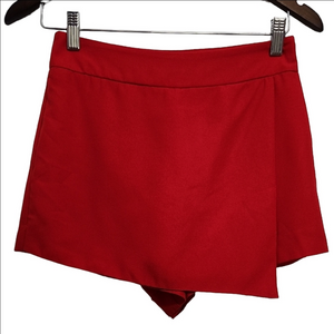 FOREVER 21 Red high waisted invisible side zipper skort